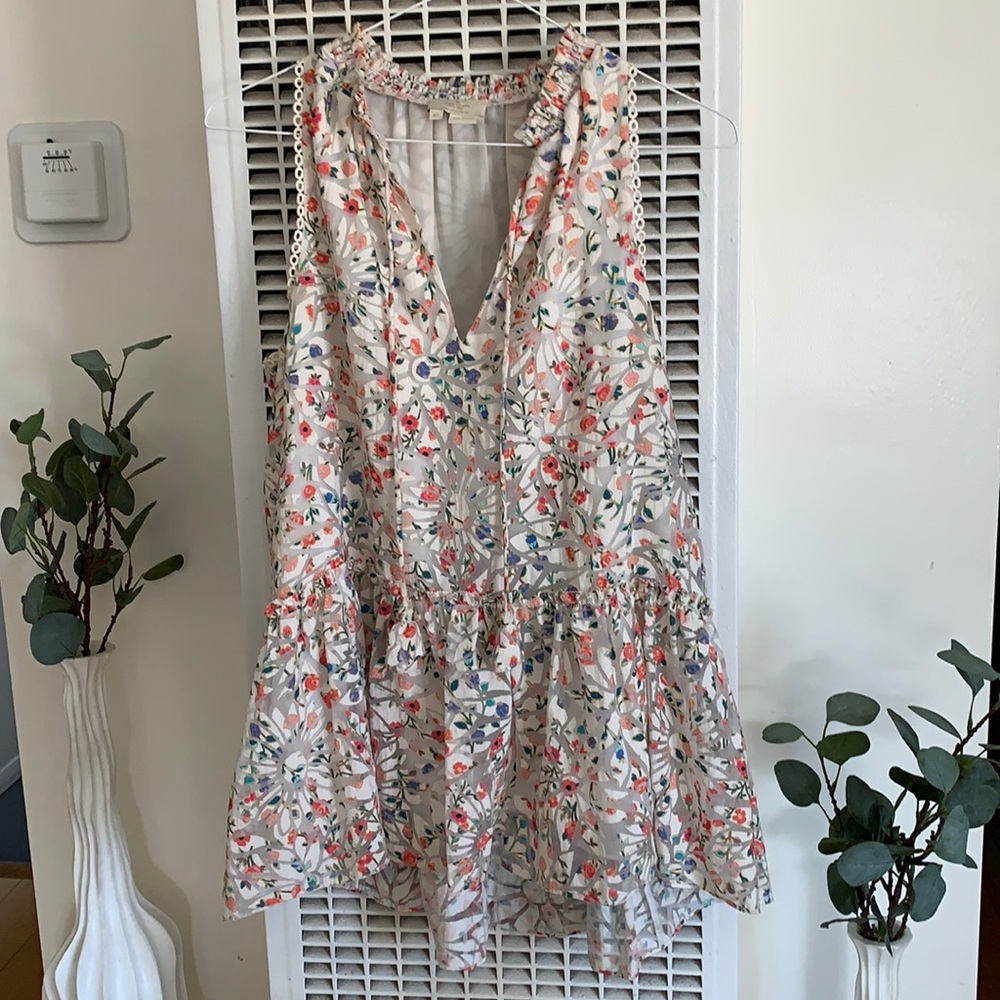 Kate Spade floral tassel peplum blouse top